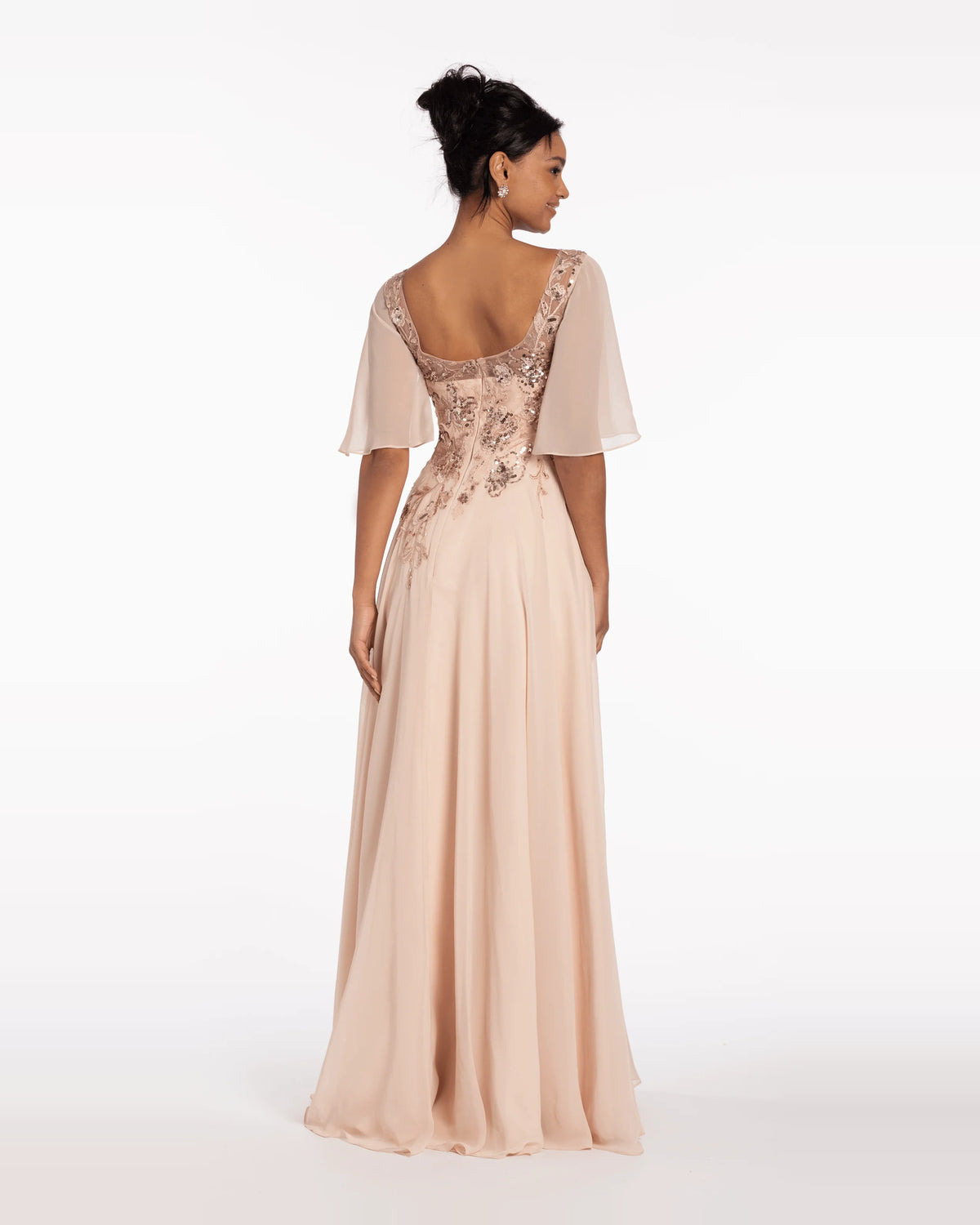scoop neck a-line maxi prom dress - image 2