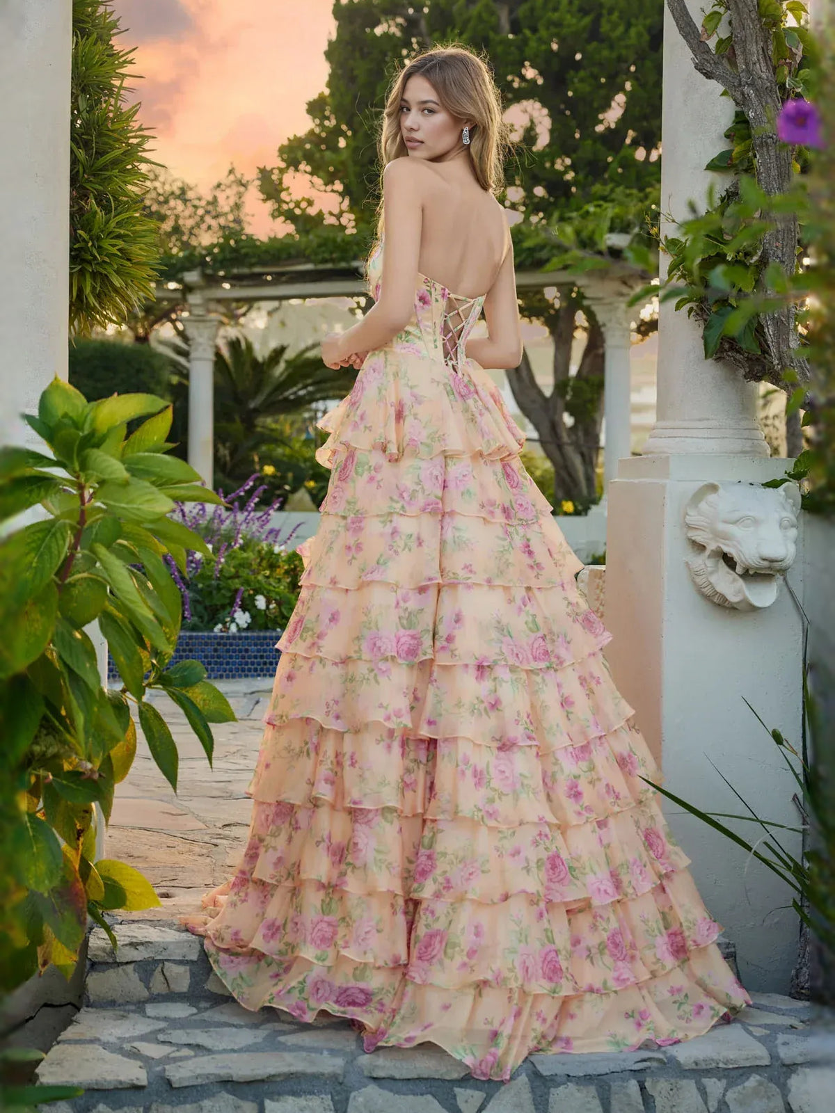 As Picture floor-length prom dress, alternate view showing the bodice and skirt