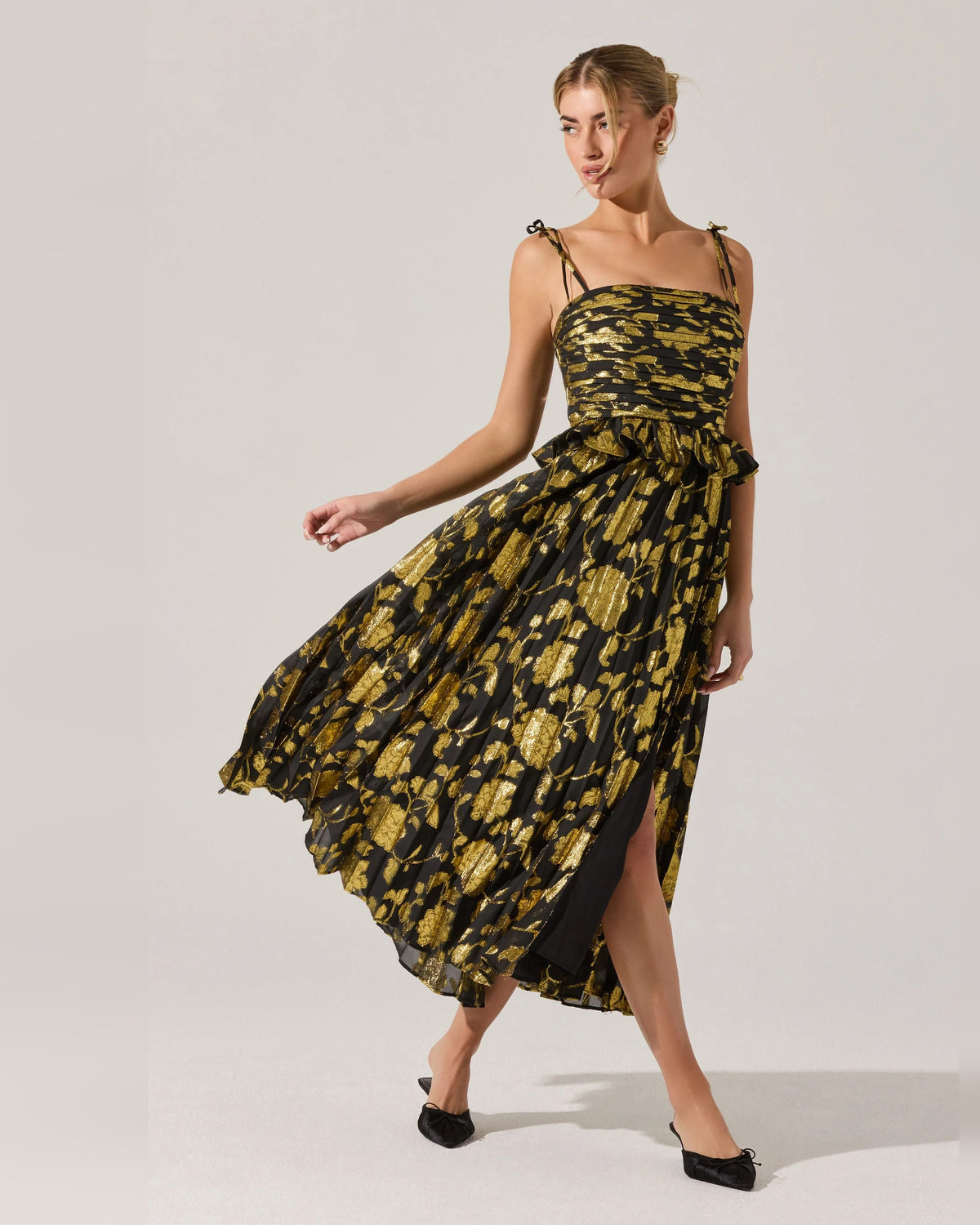 spaghetti strap a-line maxi formal dress - image 2