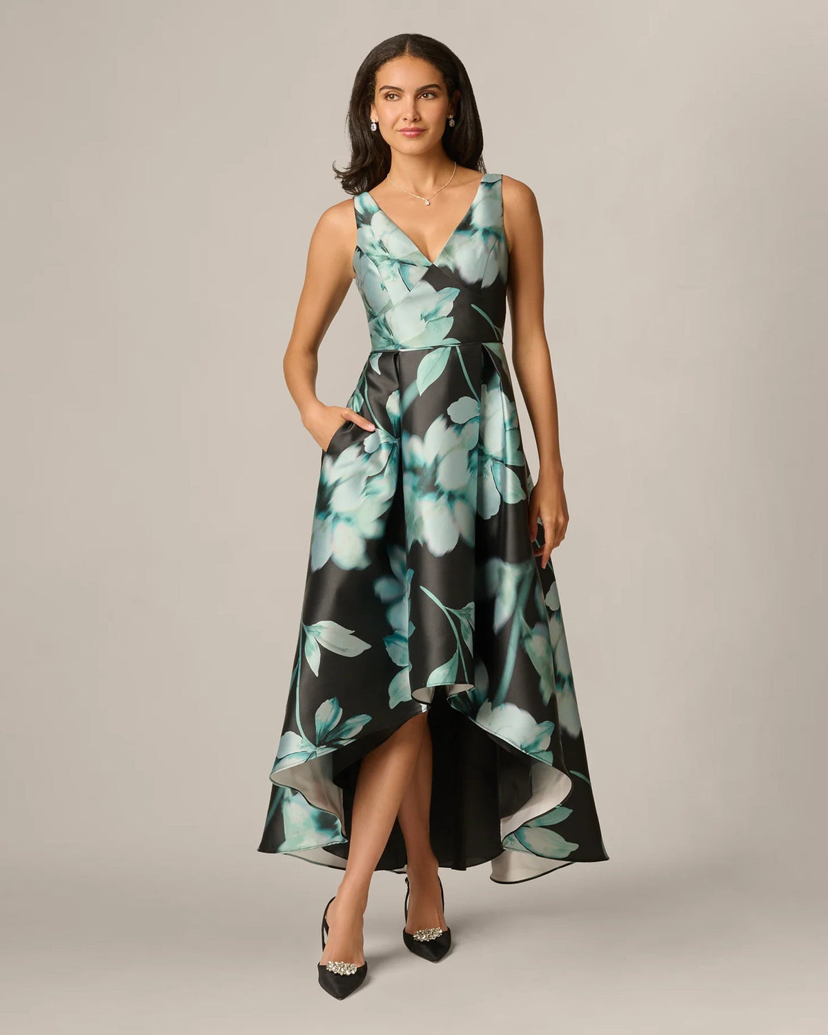 spaghetti strap a-line maxi mother of the bride dress - image 2