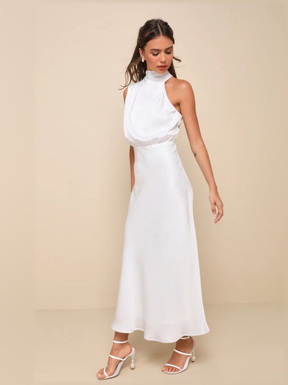 White midi formal dress, alternate view
