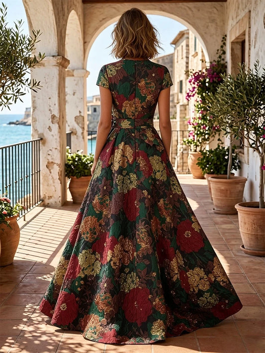 Burgundy short mother of the bride dress, alternate view showing the bodice and skirt