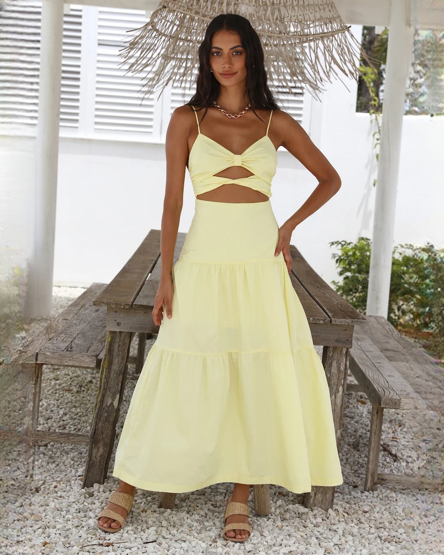 sleeveless chiffon a-line maxi bridesmaid dress - image 2