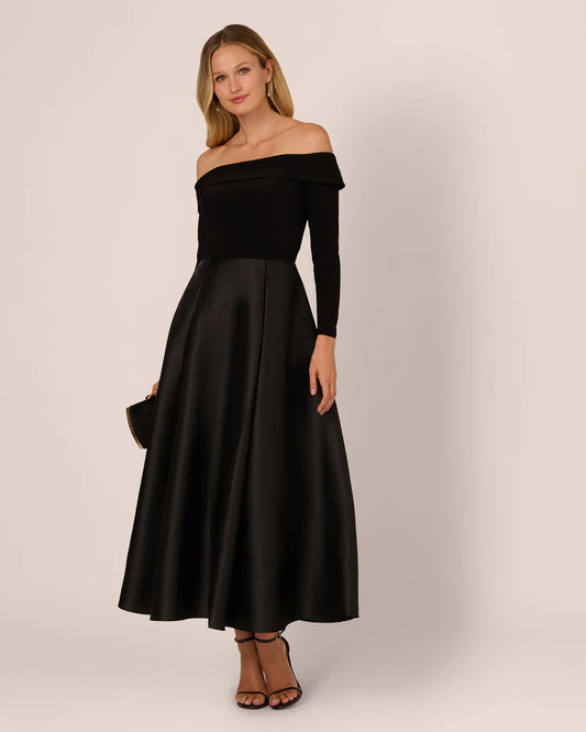 off-shoulder a-line maxi mother of the bride dress - image 2