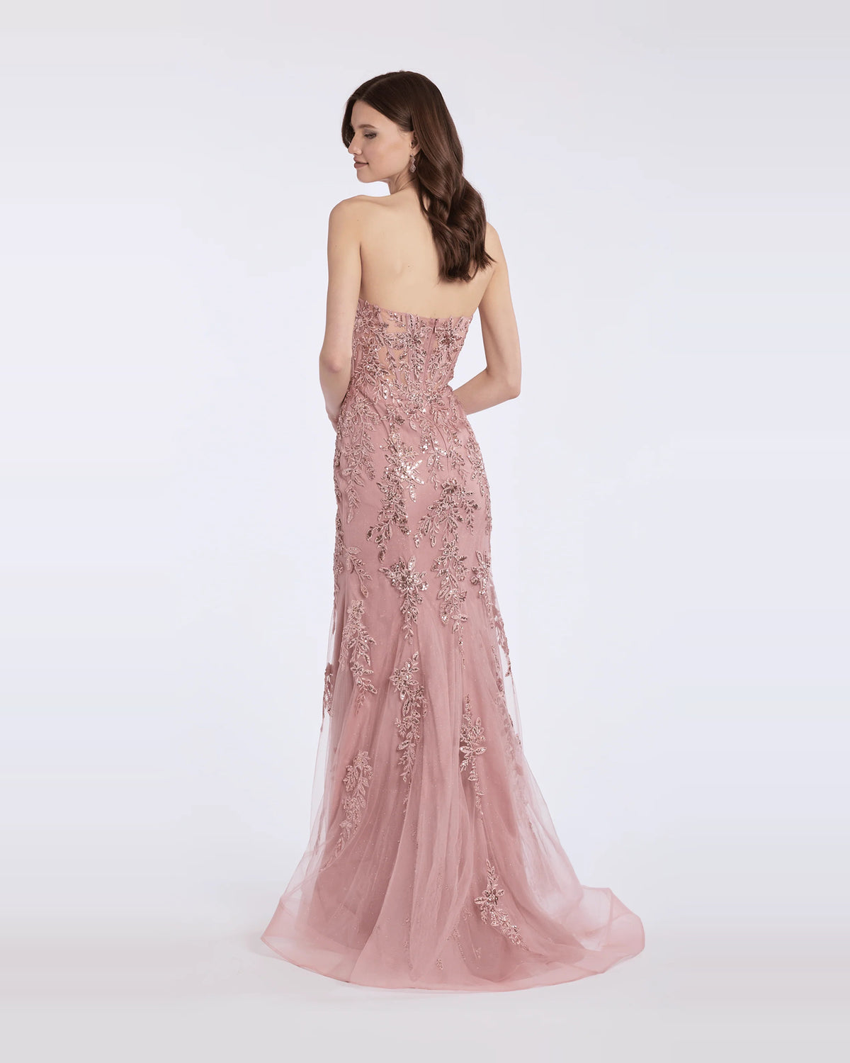 strapless column maxi prom dress - image 2