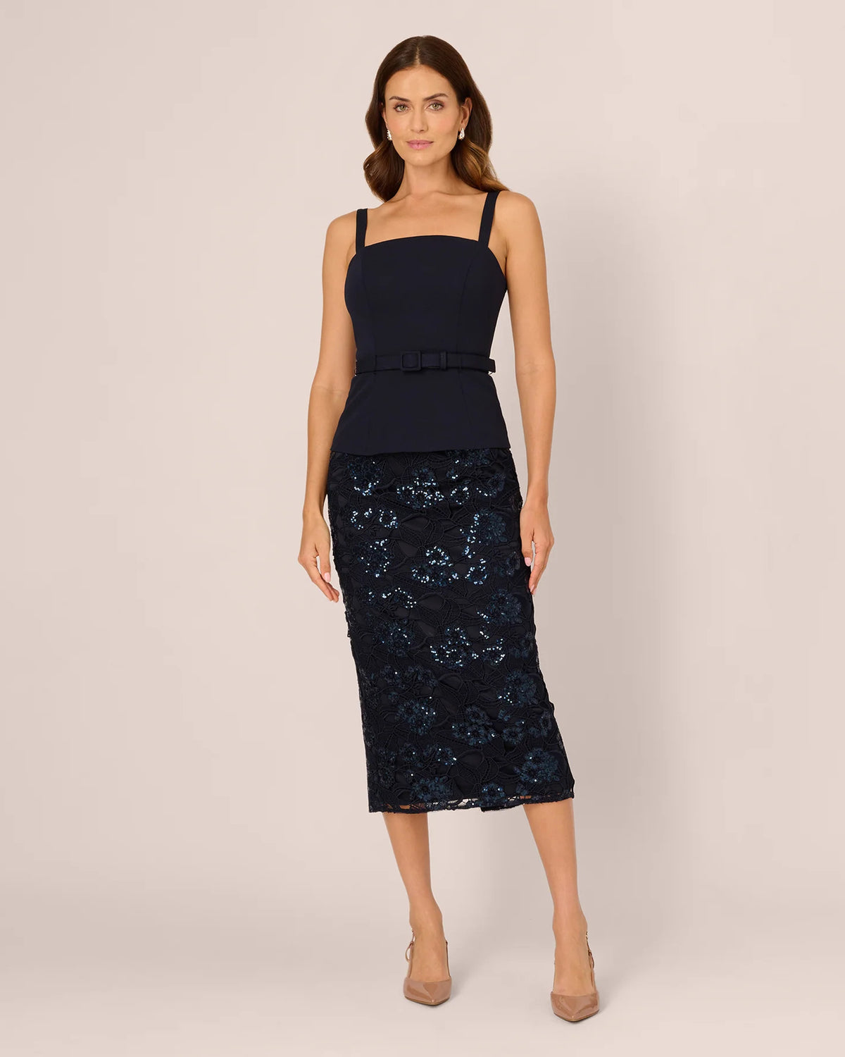 sleeveless a-line midi mother of the bride dress - image 2