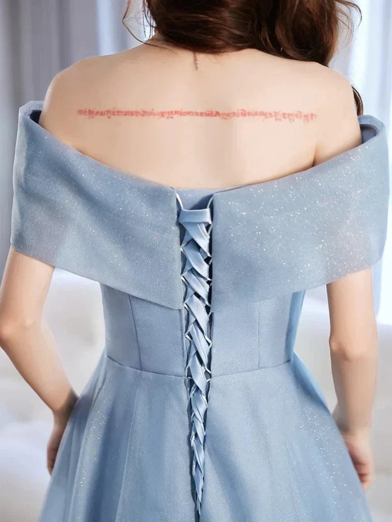 Light Blue floor-length prom dress, alternate view showing the bodice and skirt