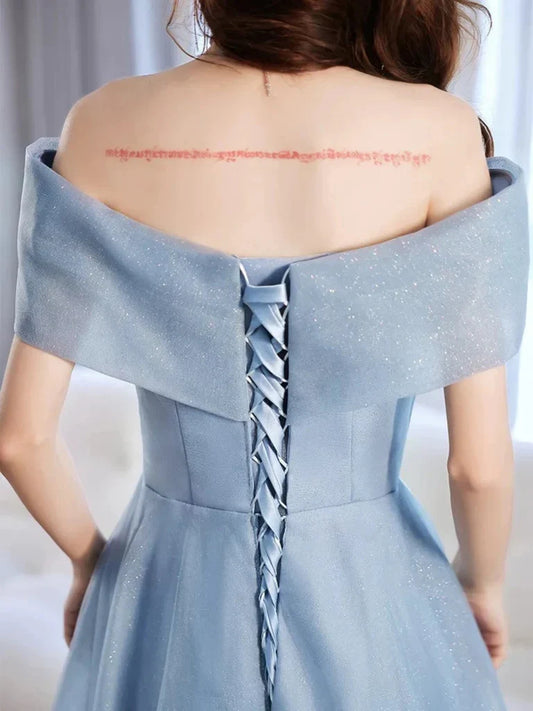 Light Blue floor-length prom dress, alternate view showing the bodice and skirt