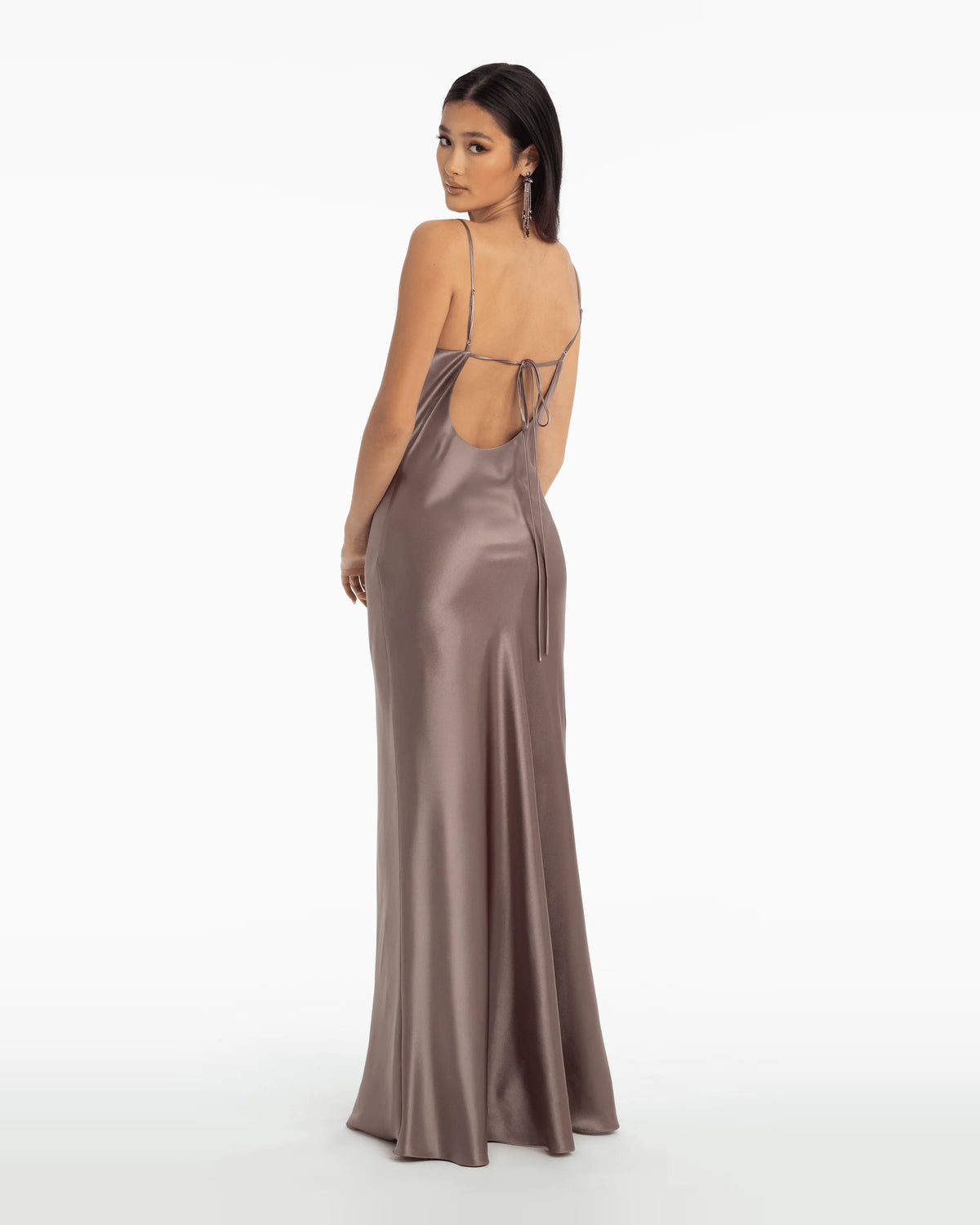 cowl neck column maxi prom dress - image 2