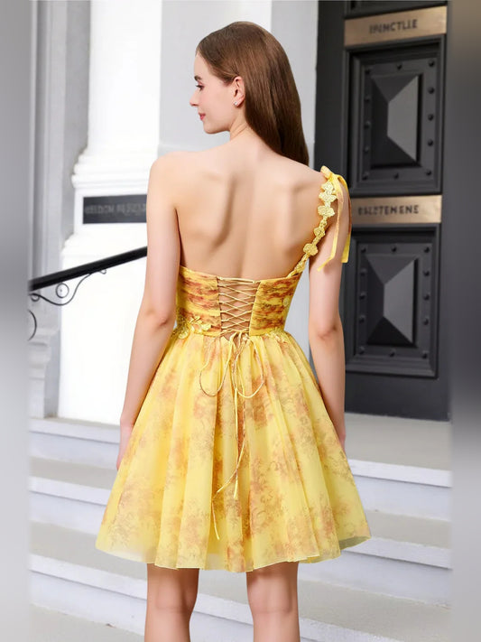 As Picture mini homecoming dress, back view showing the rear of the dress