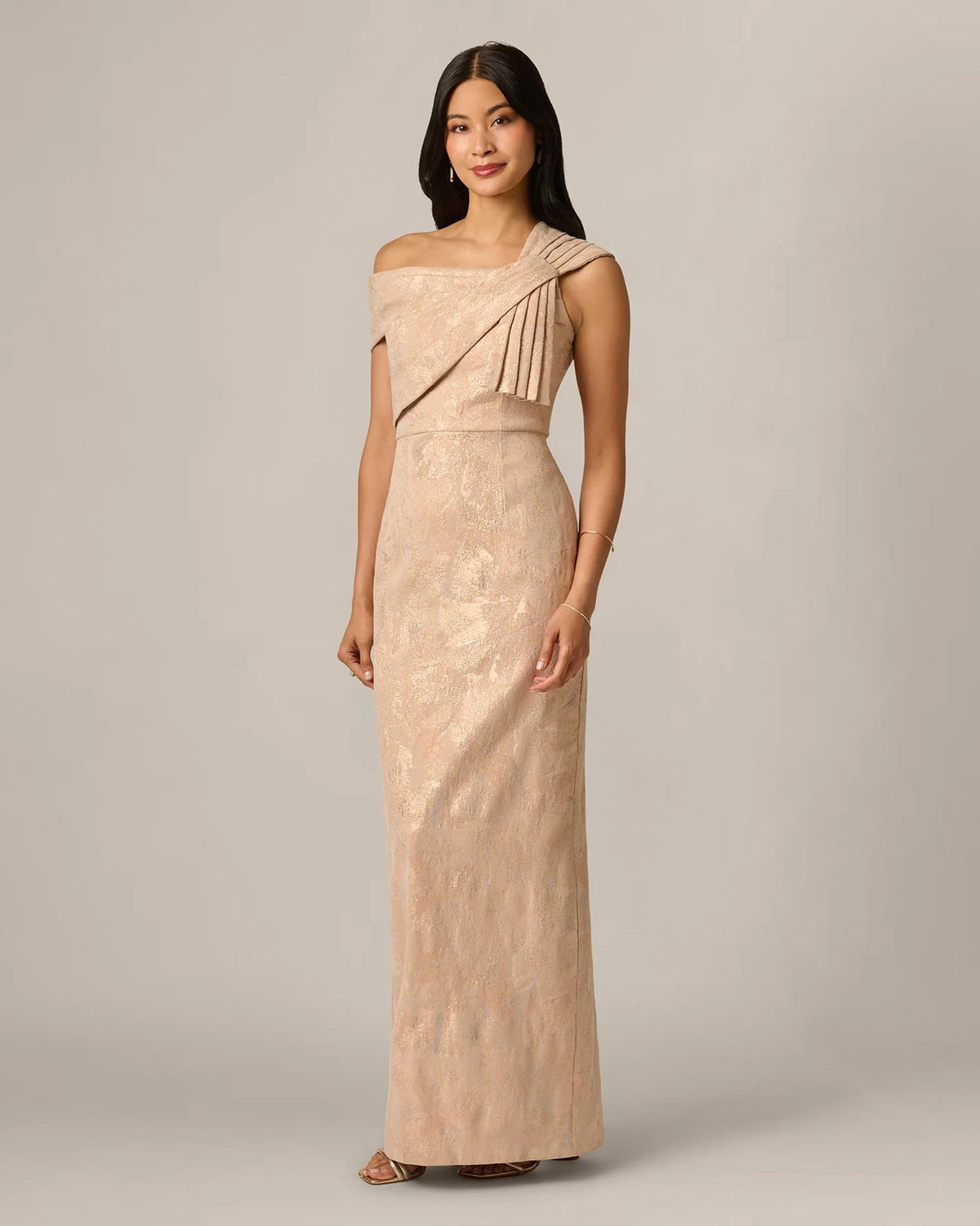 spaghetti strap sheath maxi mother of the bride dress - image 2