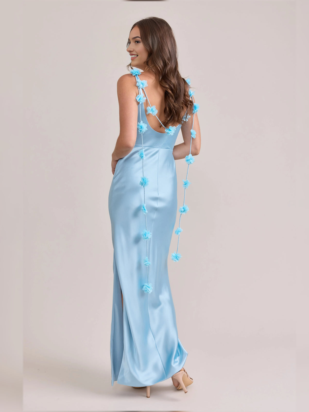 Daffodil maxi bridesmaid dress, alternate view showing the bodice and skirt