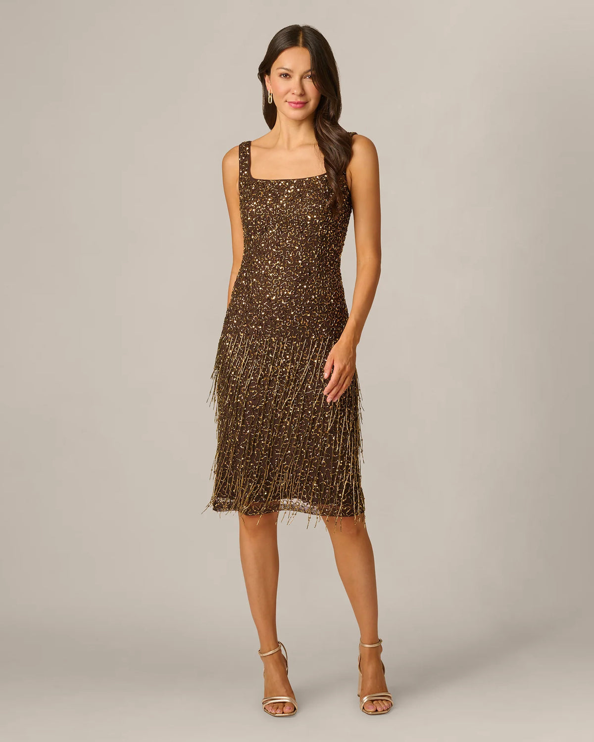 square neck a-line maxi mother of the bride dress - image 2