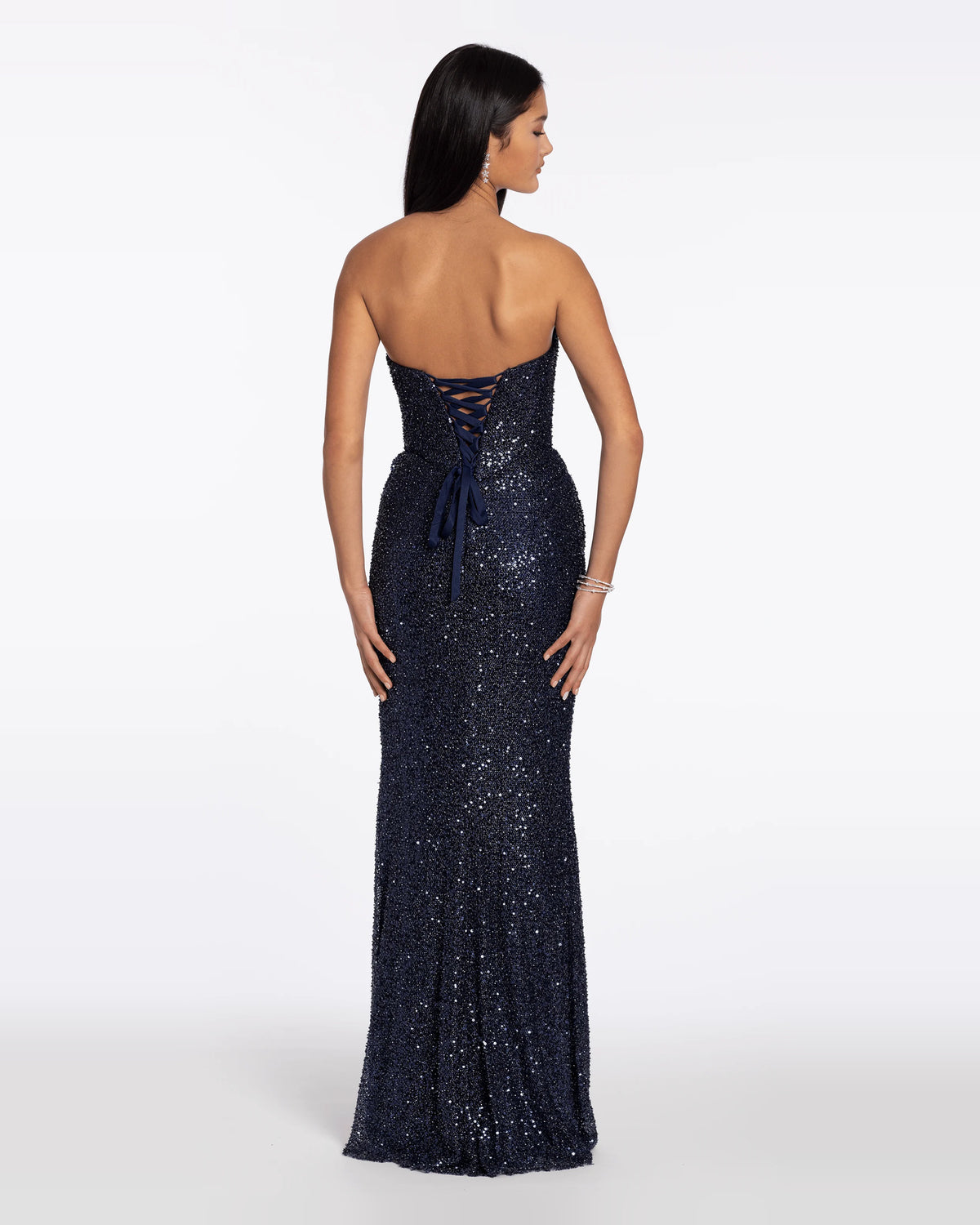 strapless column floor-length prom dress - image 2
