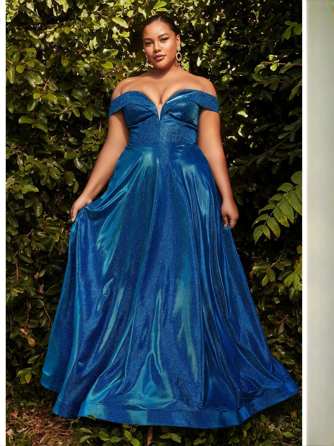 Dark Blue floor-length prom dress, alternate view showing the bodice and skirt