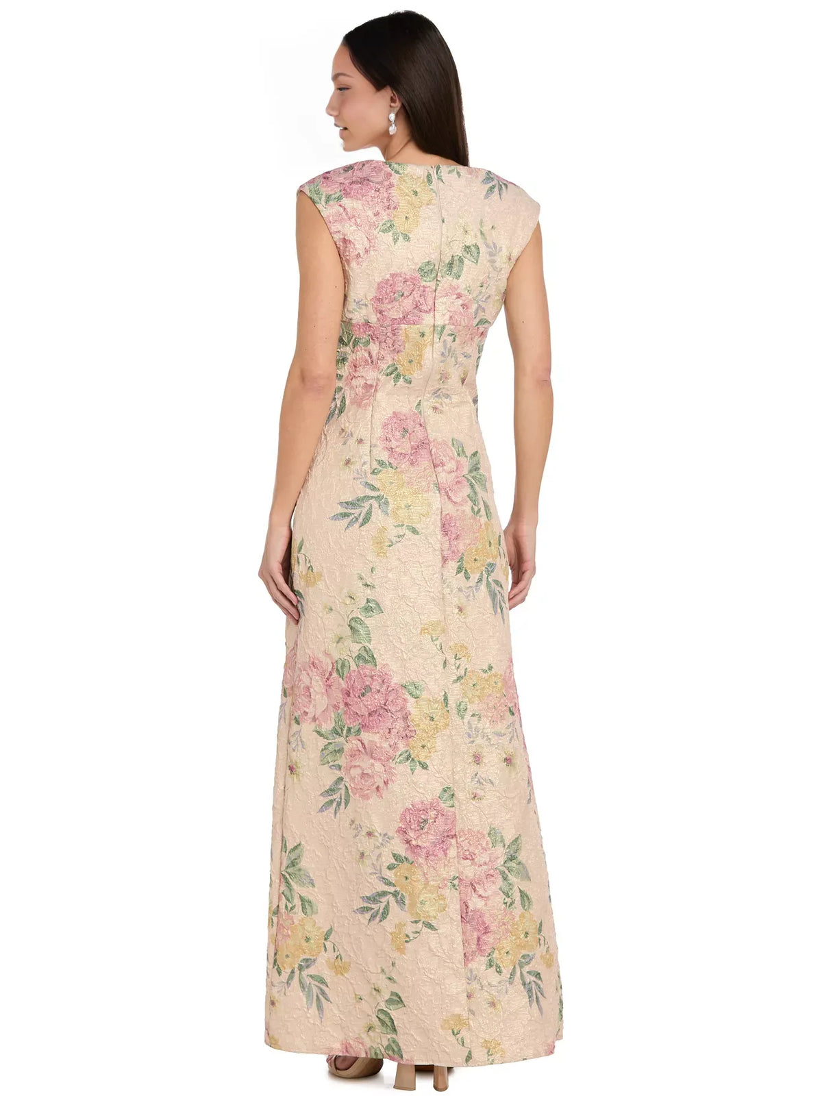 As Picture sheath floor-length formal dress with skirt slit, alternate view