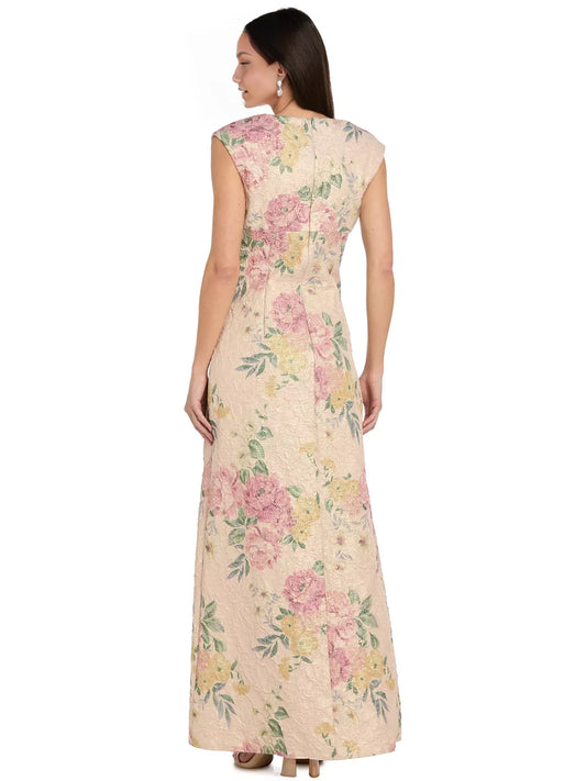 As Picture sheath floor-length formal dress with skirt slit, alternate view