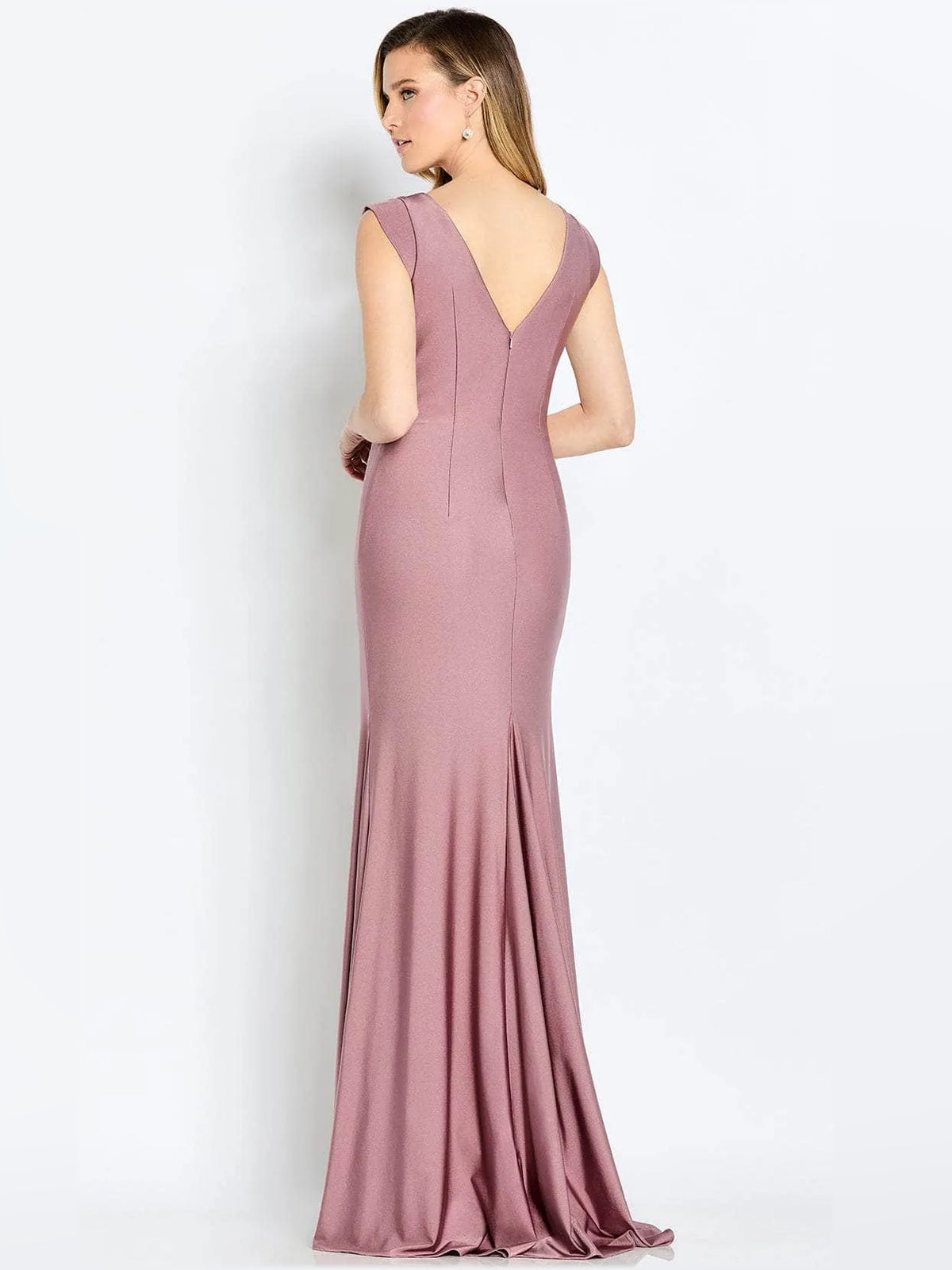 Rose Gold floor-length mother of the bride dress, alternate view showing the bodice and skirt