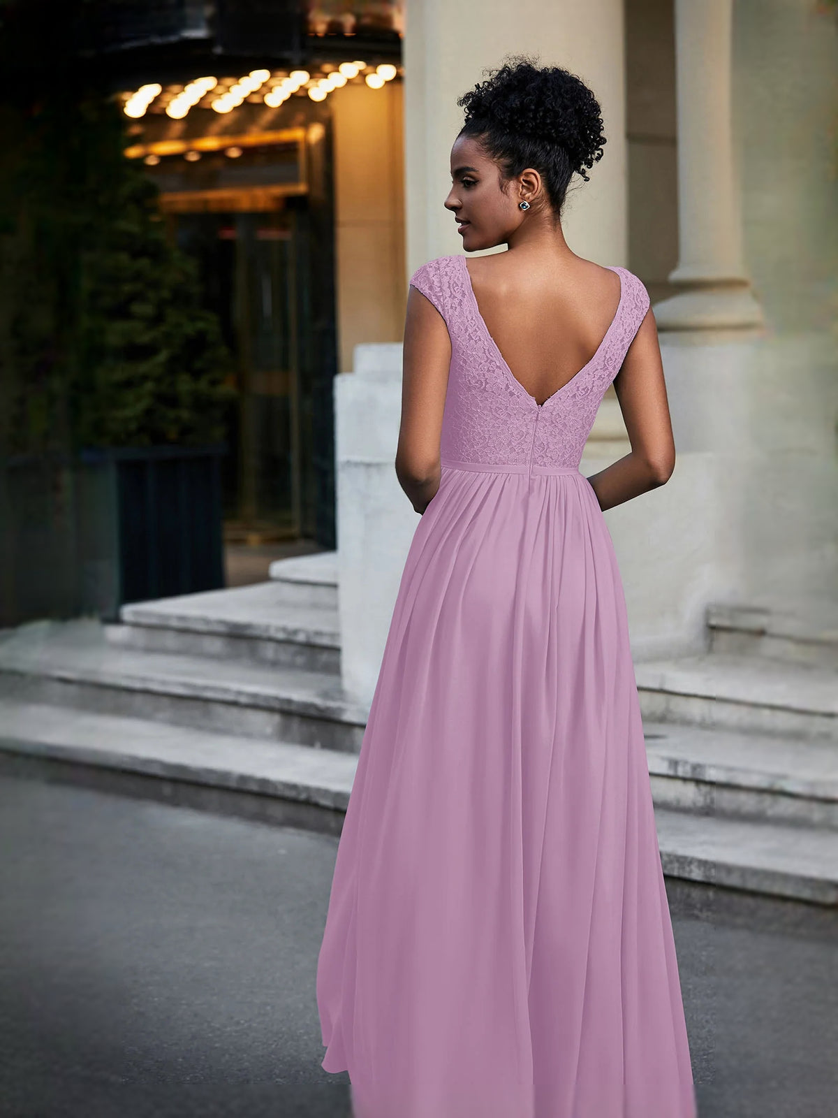 Wisteria maxi bridesmaid dress, alternate view showing the bodice and skirt