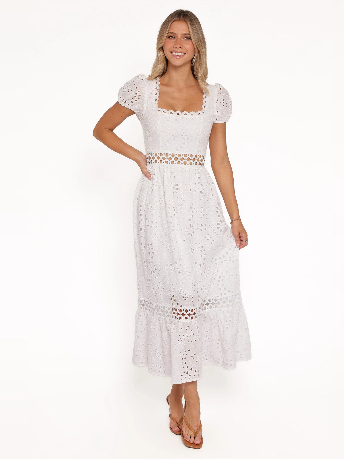 White midi formal dress, alternate view