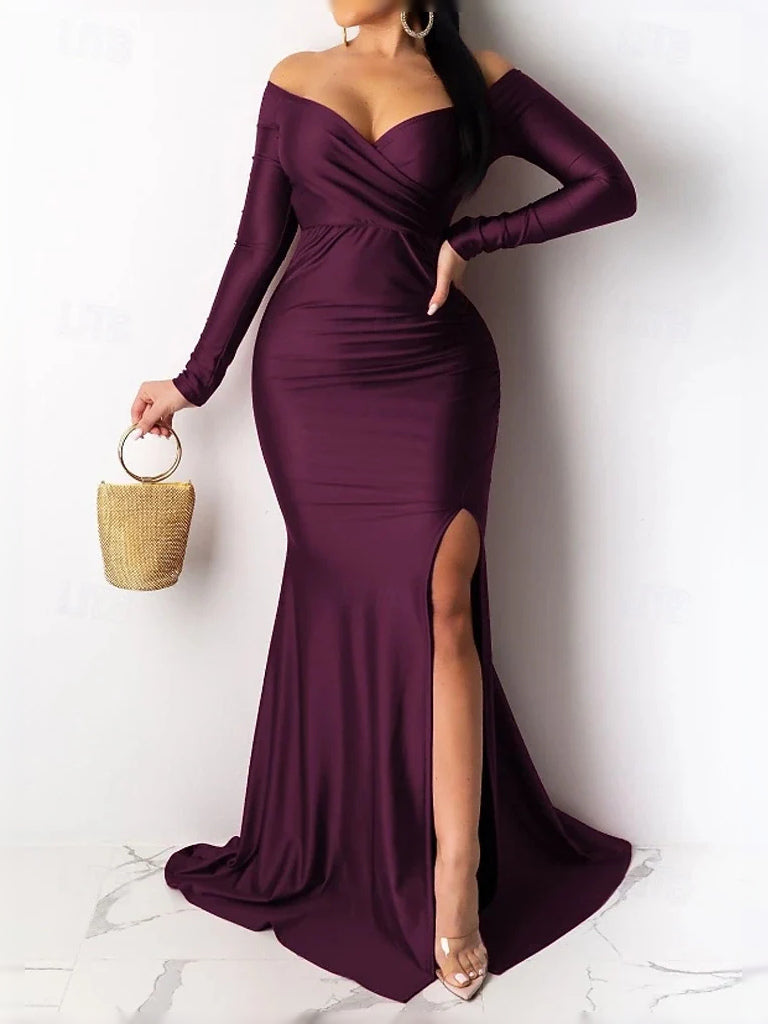 Deep Purple mini prom dress, alternate view showing the bodice and skirt