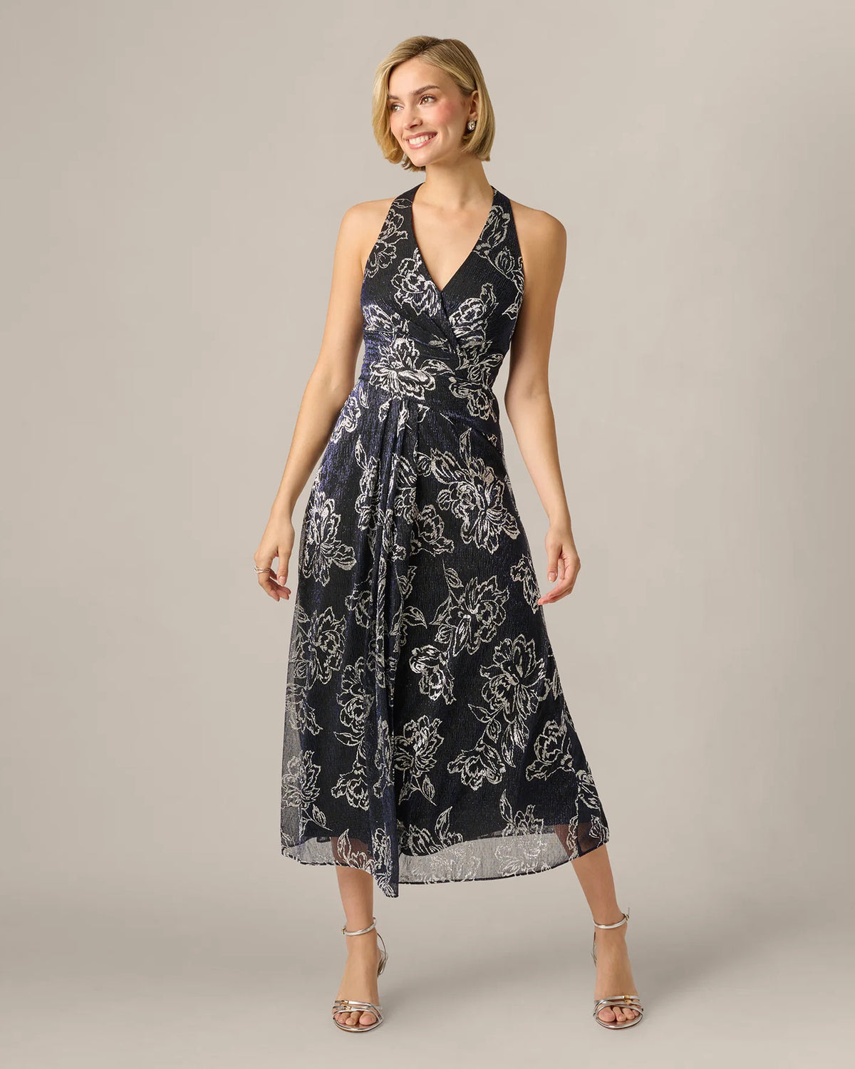 halter neck a-line midi mother of the bride dress - image 2