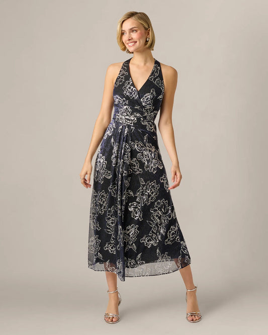 halter neck a-line midi mother of the bride dress - image 2