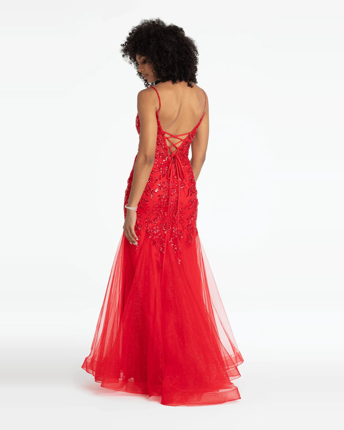 plunging neckline mermaid floor-length prom dress - image 2