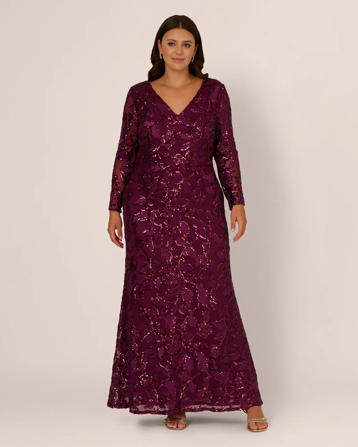 long-sleeve mermaid maxi mother of the bride dress - image 2