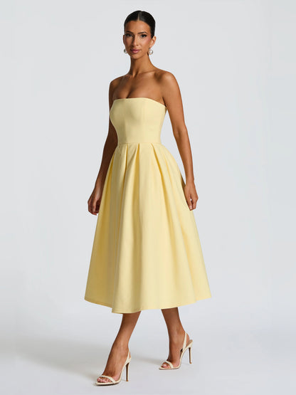 Lemon midi formal dress, alternate view