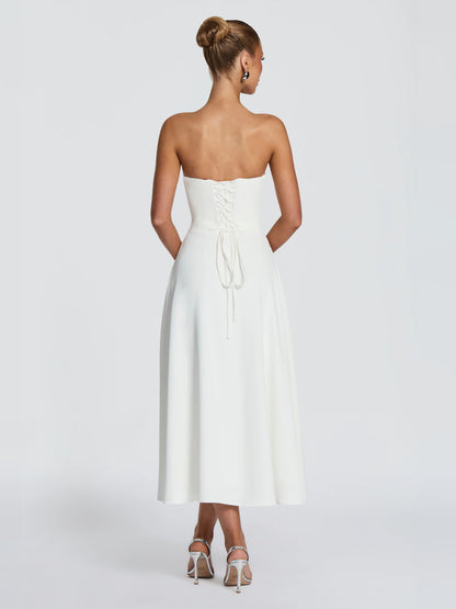 Ivory midi formal dress, alternate view