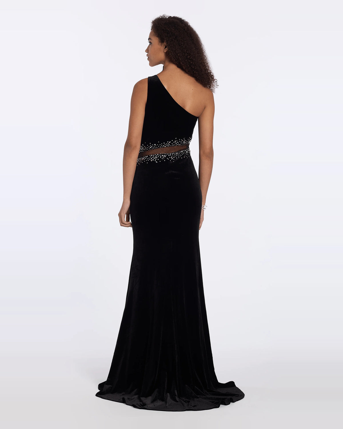 one shoulder column maxi prom dress - image 2