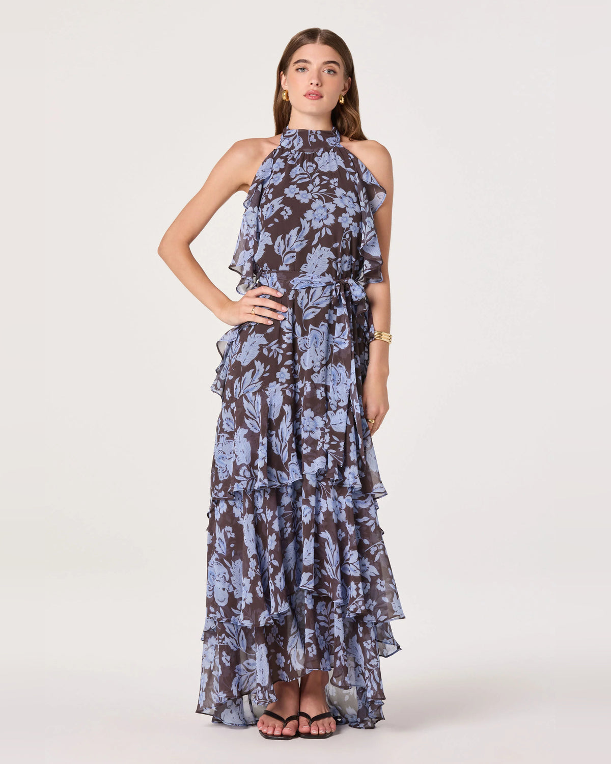 spaghetti strap a-line maxi formal dress - image 2