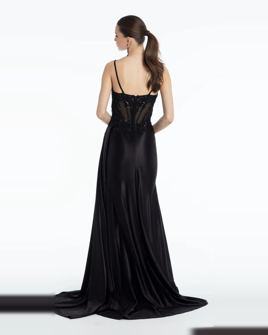 sweetheart column maxi prom dress - image 2
