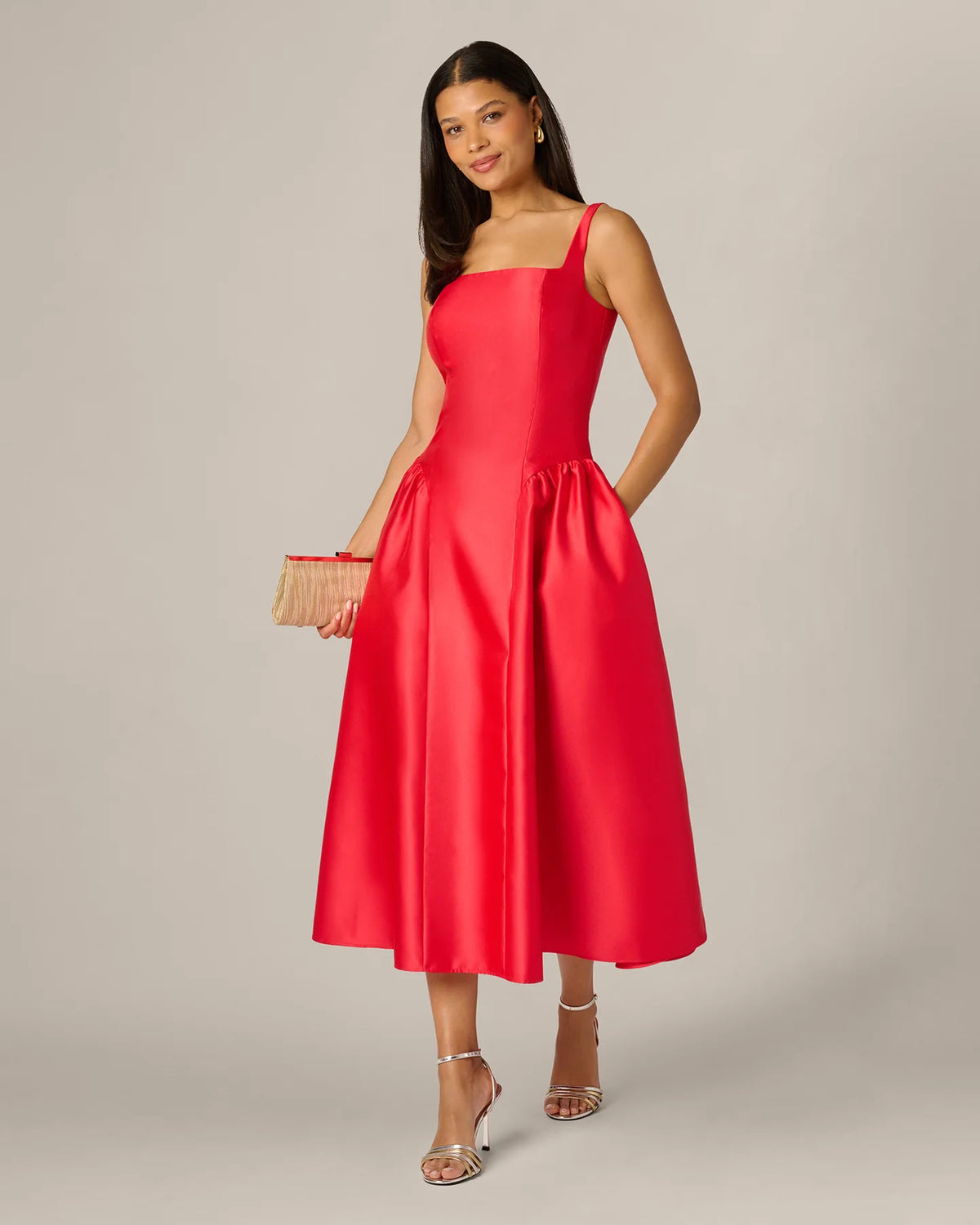 fit-and-flare midi mother of the bride dress - image 2