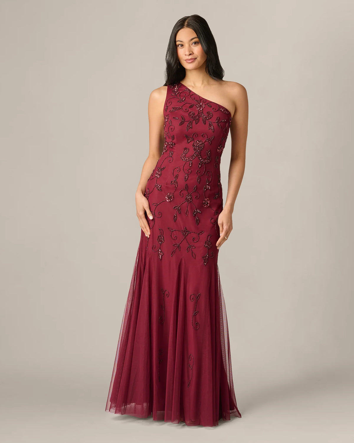 one-shoulder a-line maxi mother of the bride dress - image 2