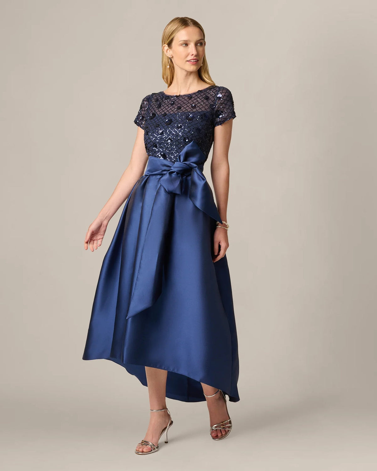 spaghetti strap a-line maxi mother of the bride dress - image 2