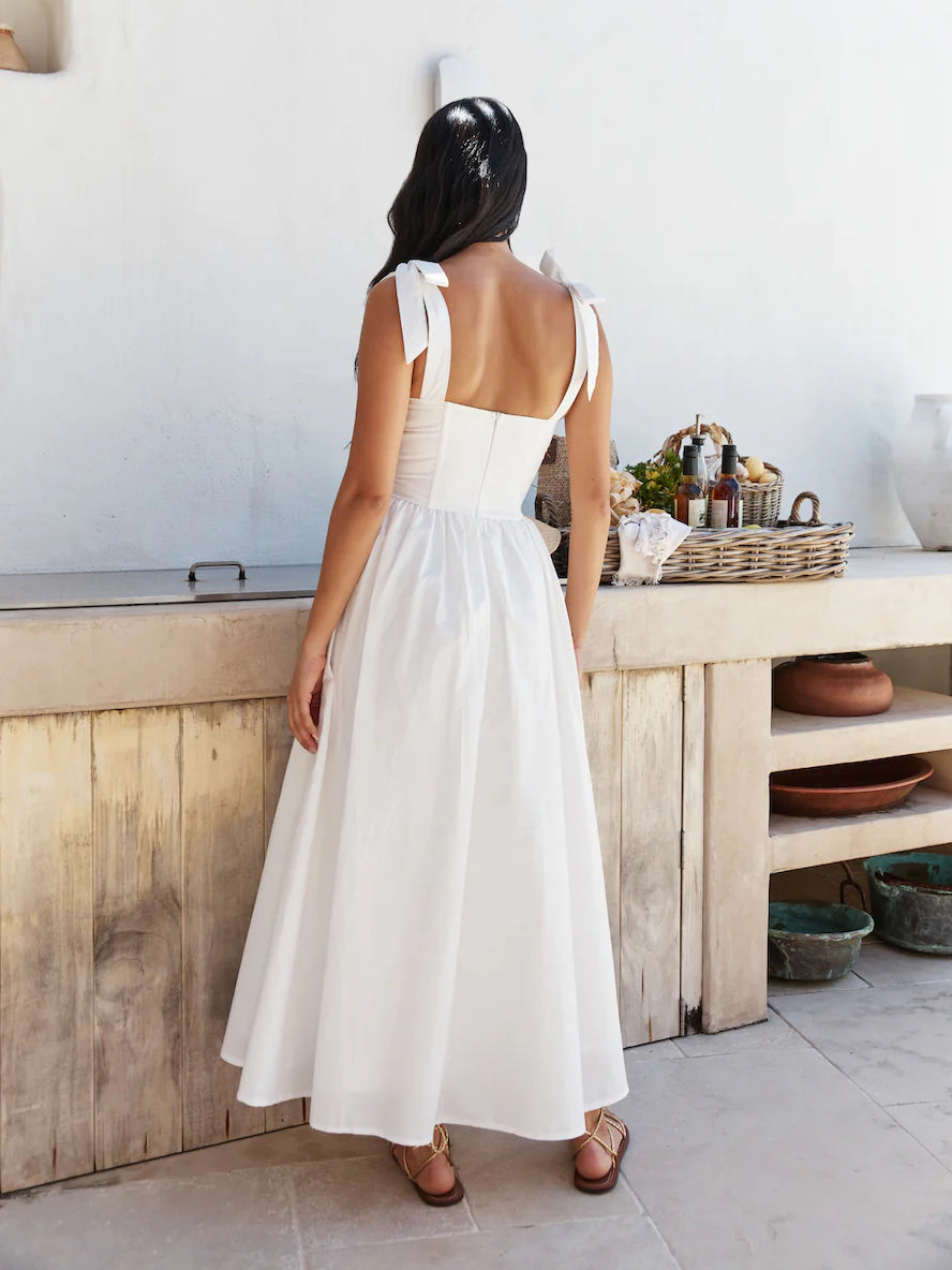 White midi formal dress, alternate view