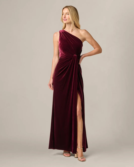 one-shoulder a-line maxi mother of the bride dress - image 2