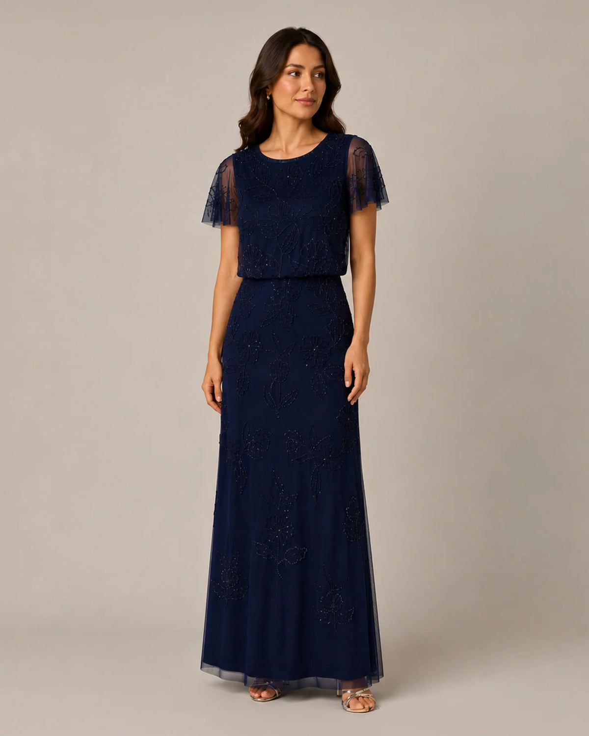 spaghetti strap a-line maxi mother of the bride dress - image 2