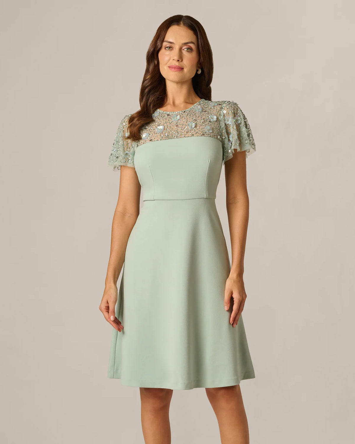 flutter-sleeve a-line maxi mother of the bride dress - image 2