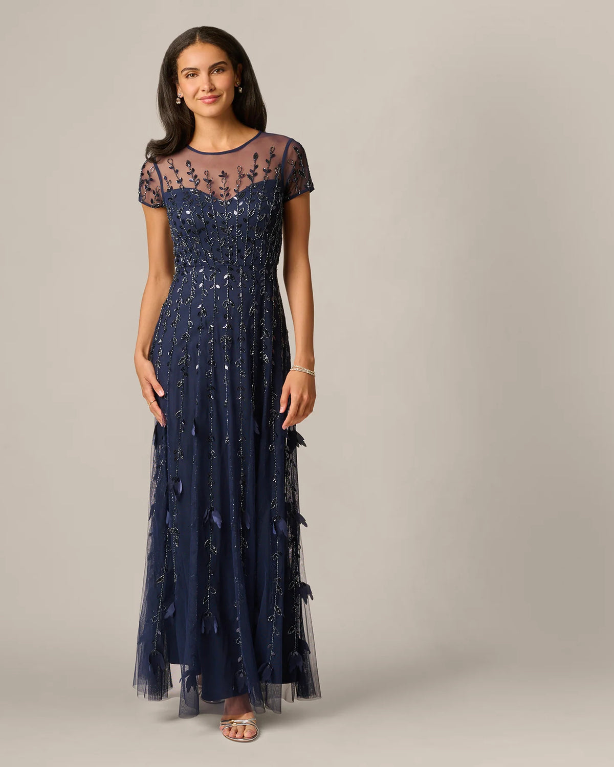spaghetti strap a-line maxi mother of the bride dress - image 2