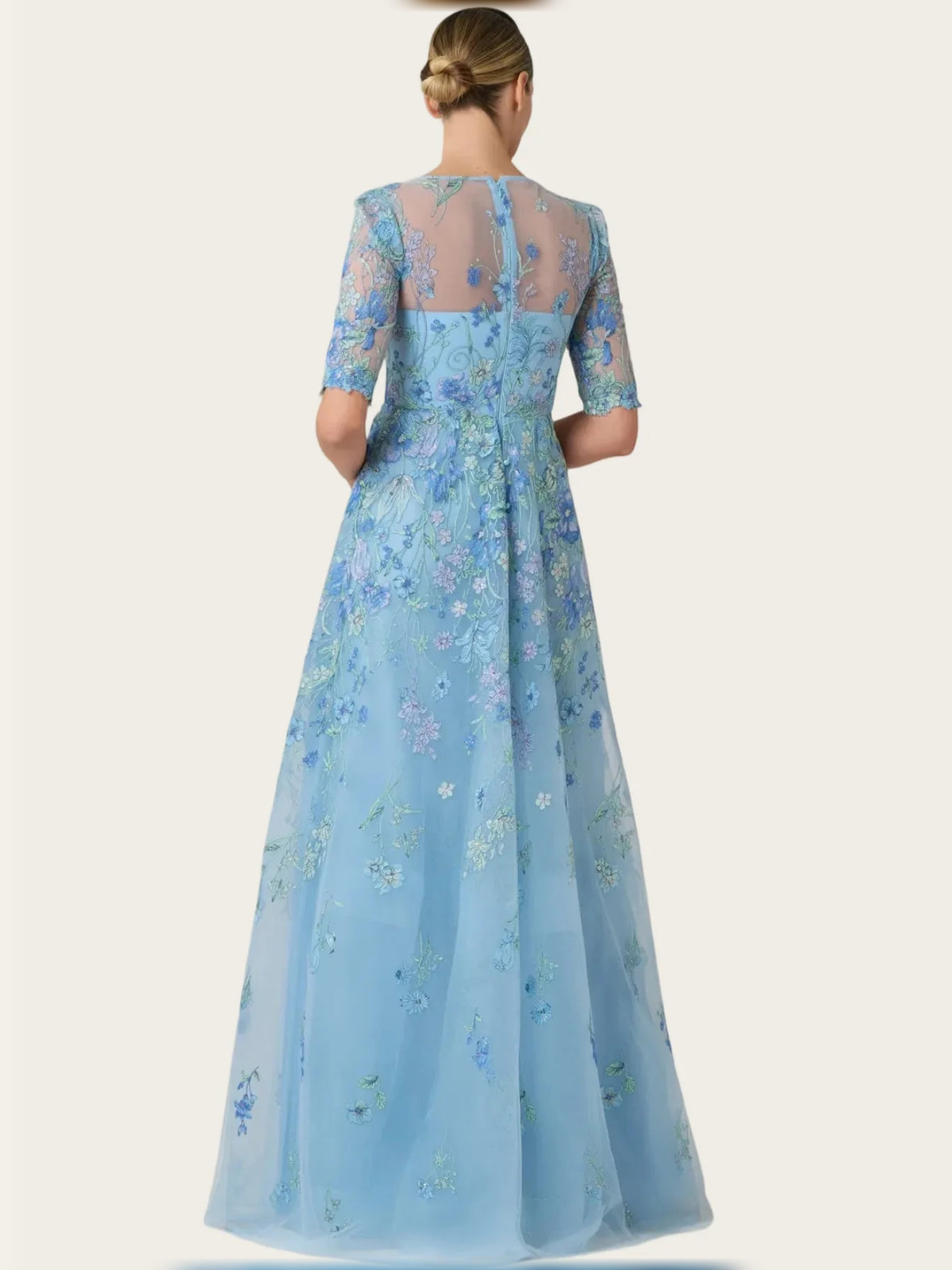 As Picture maxi mother of the bride dress, alternate view showing the bodice and skirt