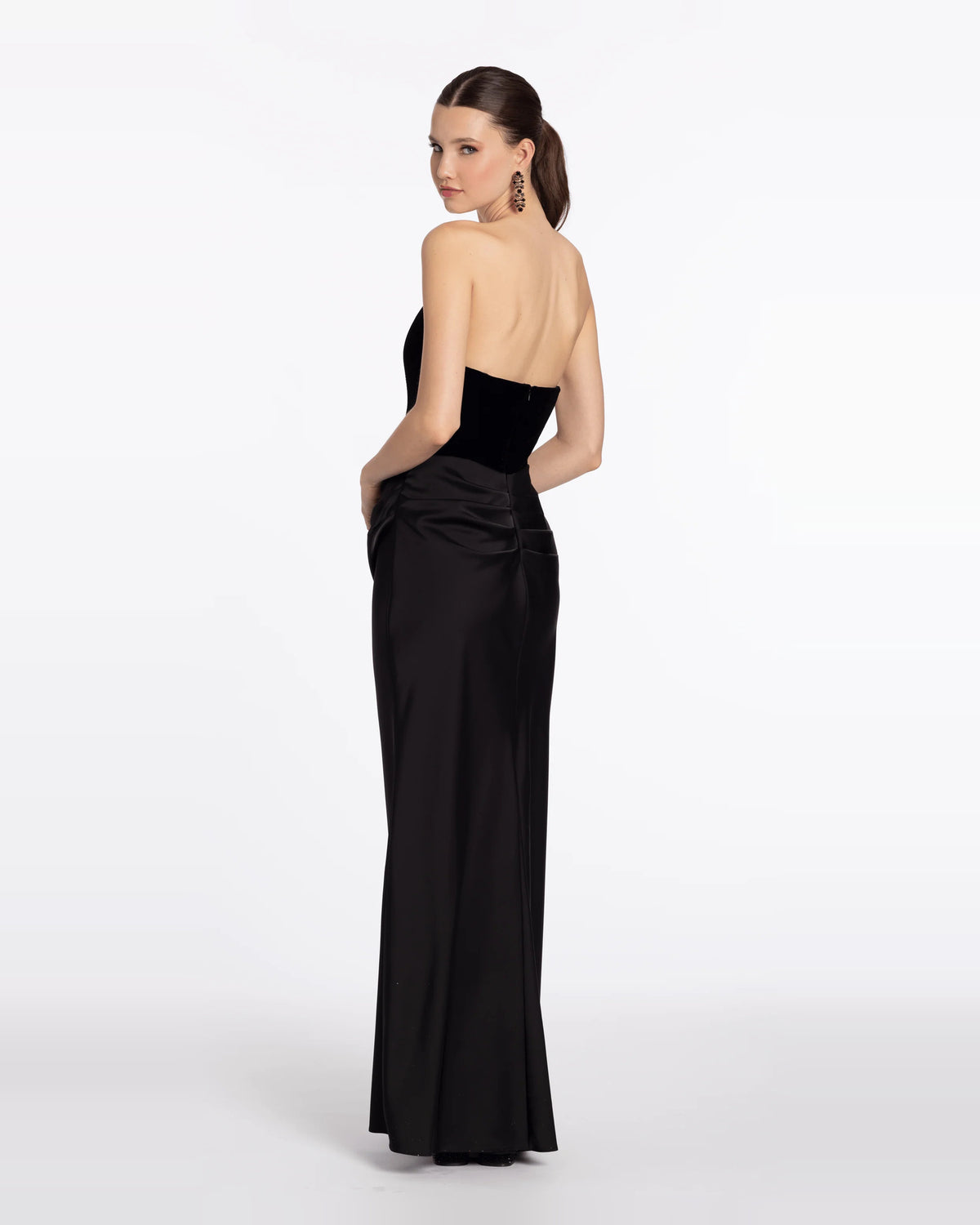 strapless column maxi prom dress - image 2