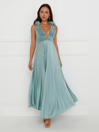 Sage midi formal dress, alternate view