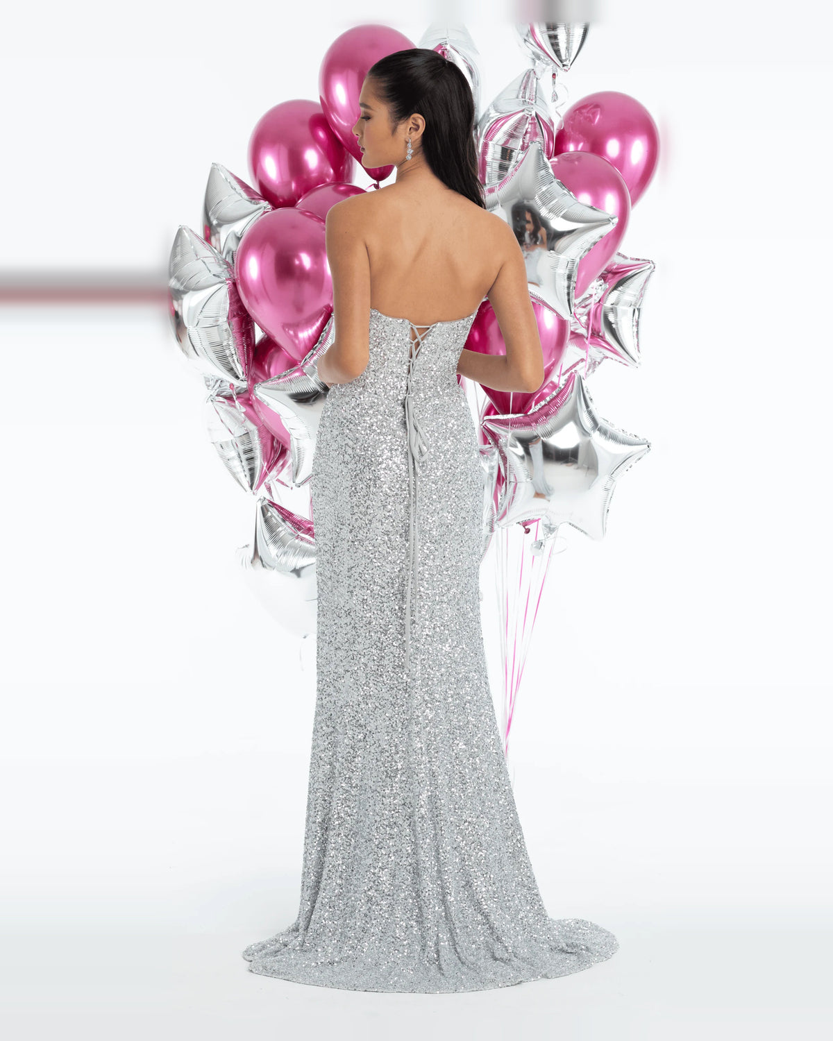 strapless column maxi prom dress - image 2
