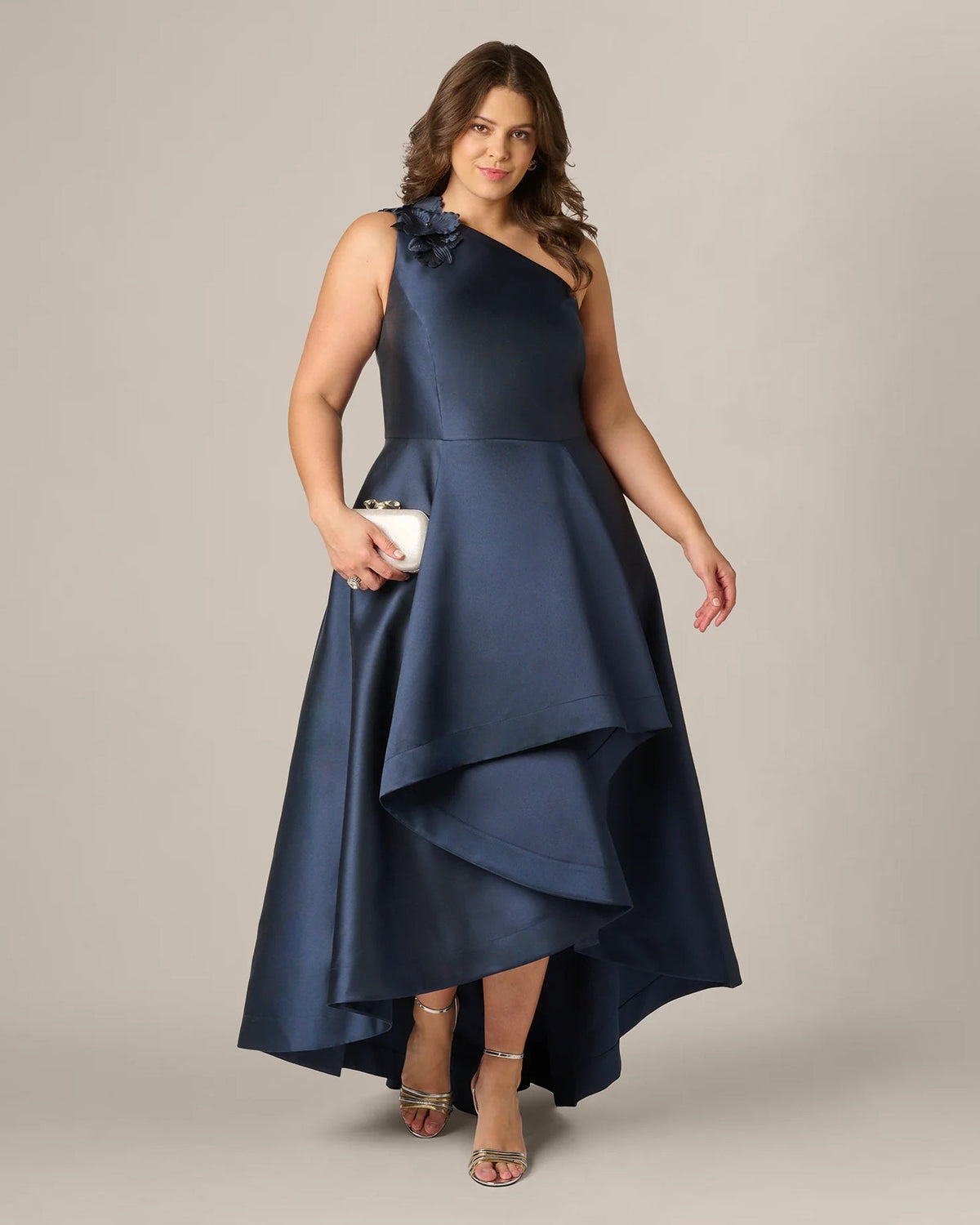 one-shoulder a-line maxi mother of the bride dress - image 2