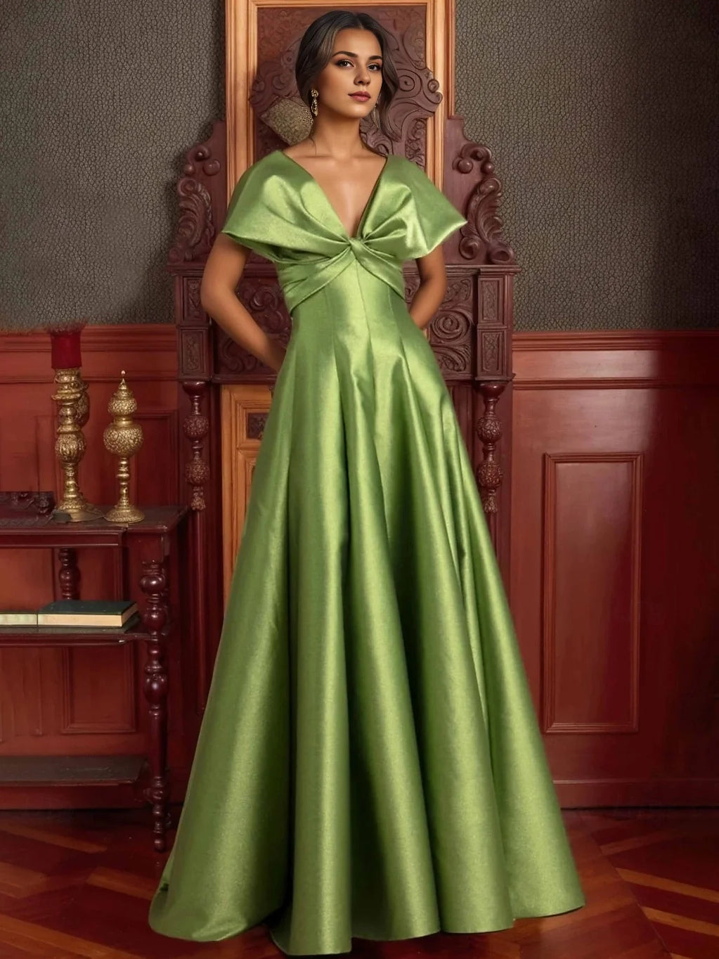 Clover floor-length prom dress, alternate view showing the bodice and skirt