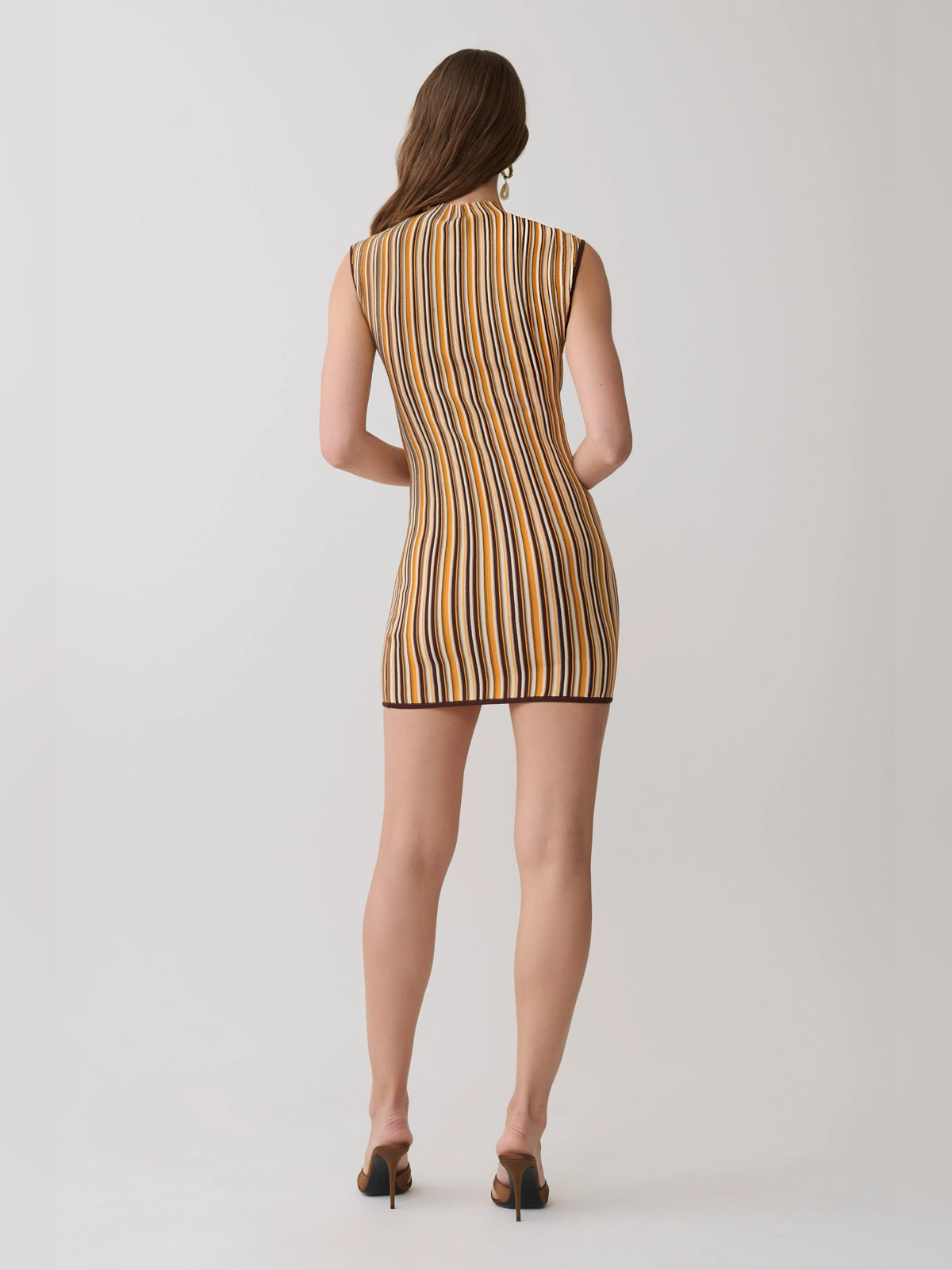 Chocolate mini homecoming dress, alternate view showing the bodice and skirt