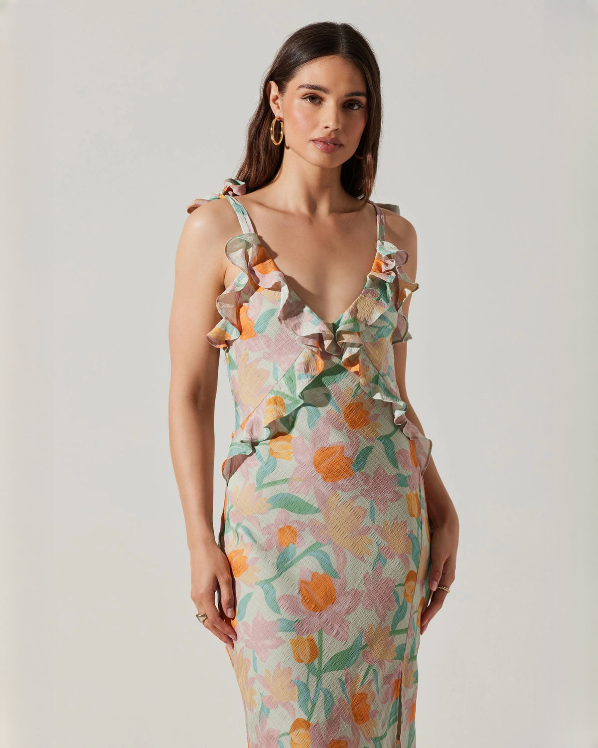 sleeveless satin a-line maxi bridesmaid dress - image 2
